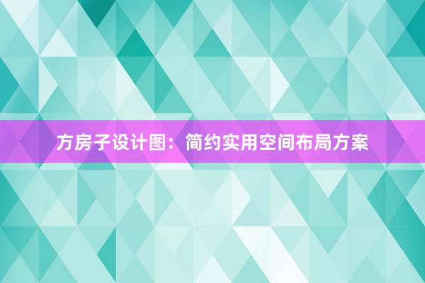 方房子设计图：简约实用空间布局方案